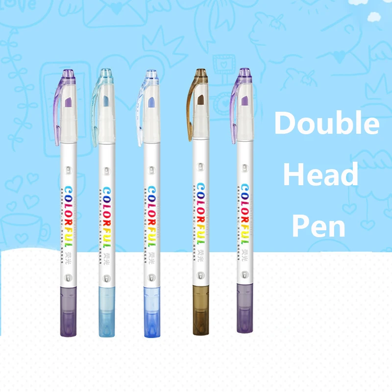 Маркер двусторонний флуоресцентный 5 шт./кор. 20 карамельных цветов | Канцтовары