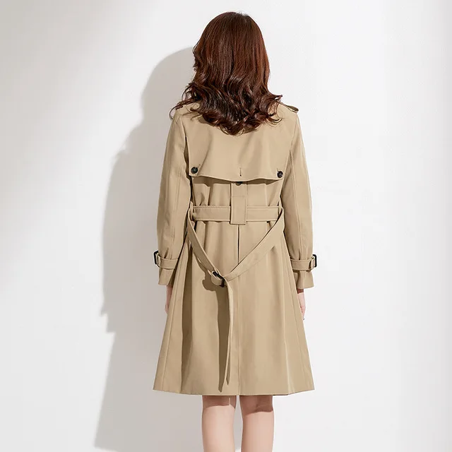 

New Spring Autumn Winter Casual Classic Trench Coat Sashes Double Breasted Vintage Overcoats Slim Windbreaker Outerwear Female