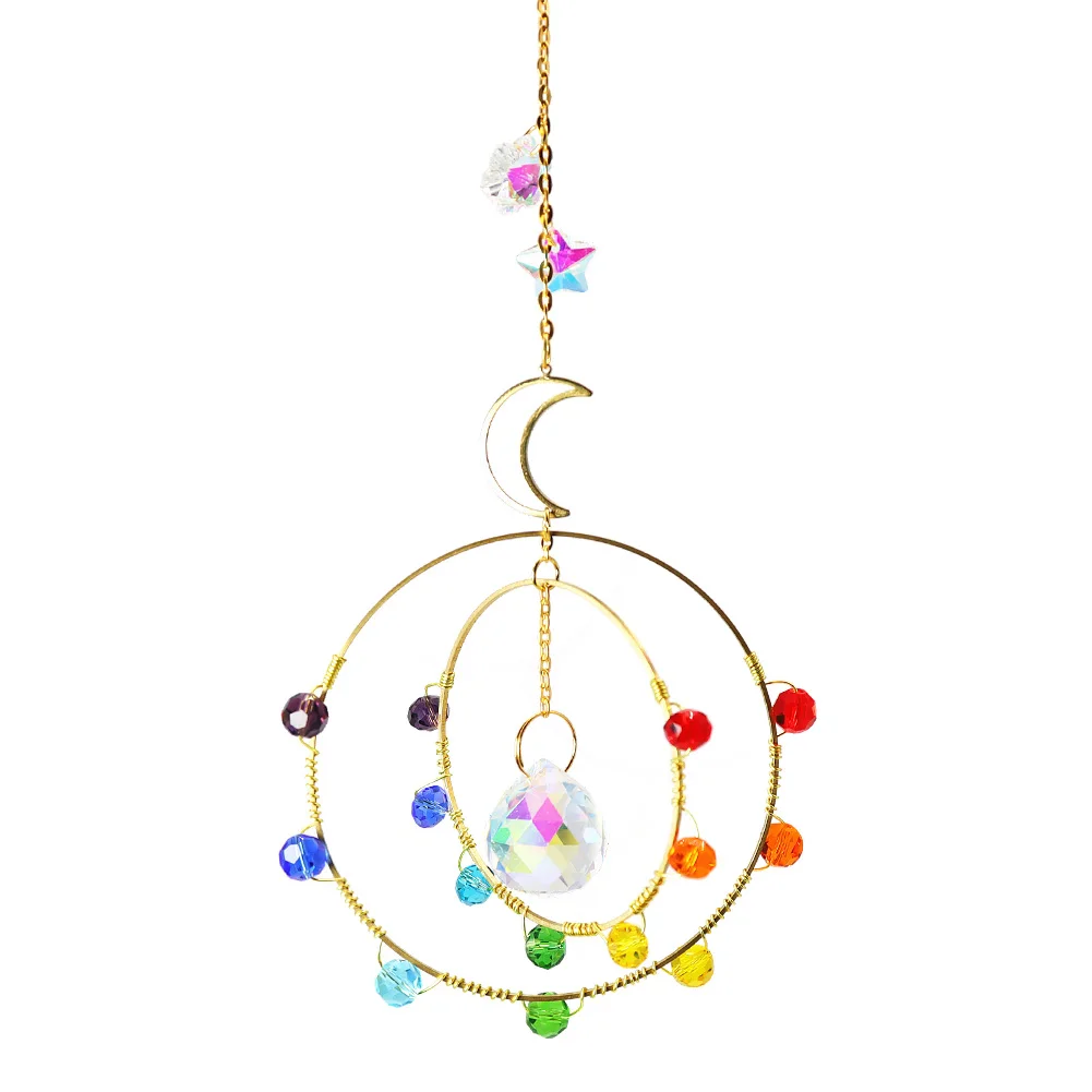 

Window Curtains Pendant Prisms Hanging Rainbow Chaser Lighting Decor Home Garden Car Gifts Decor Sun Moon Crystal Pendant