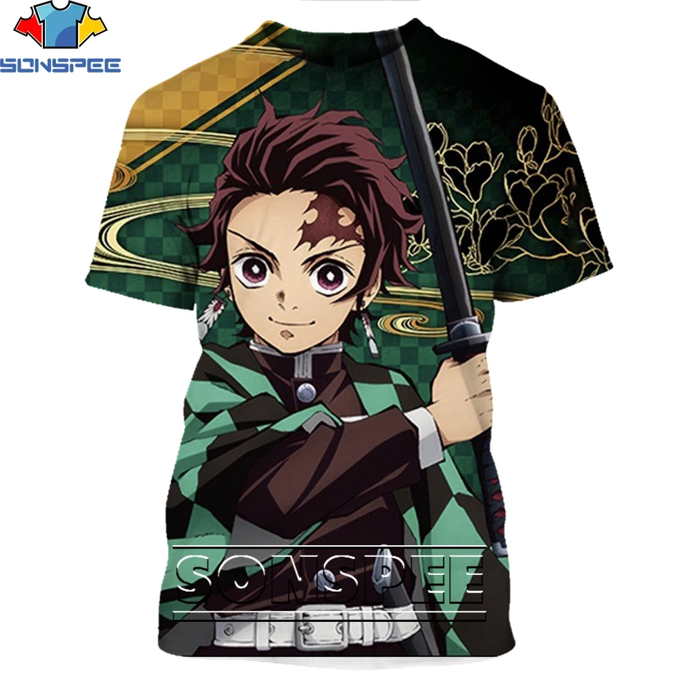 

SONSPEE Japanese Samurai Anime Demon Slayer Tanjirou Shirt 3D Printing Men Women’s Summer Harajuku Man Oversize Tshirt Kids Top