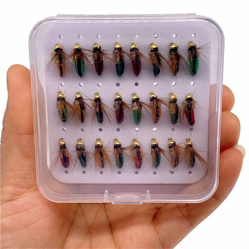 8/12/24 шт. #10 латунная шариковая головка быстротонущая Caddis Nymph Fly рыболовные крючки в
