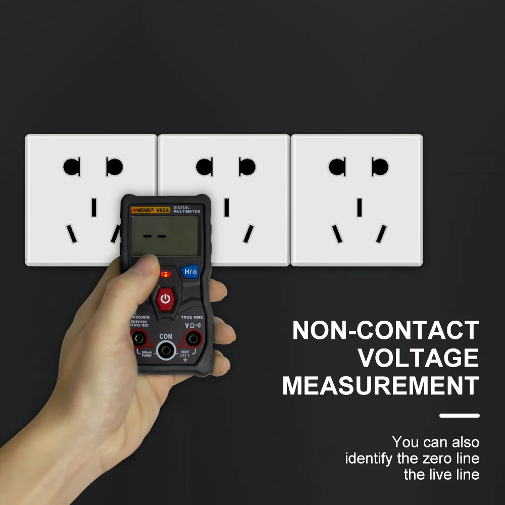 V02A AC DC Counts LCD Multimeter Digital Professional Capacitor Tester NCV ESR Meter Portable Mini Richmeters | Инструменты
