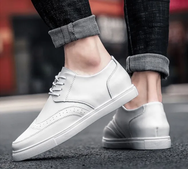 

Броги мужские из натуральной воловьей кожи, Обувь На Шнуровке Для вечерние, с резиновой подошвой, Офисная Повседневная белая формальная обу...