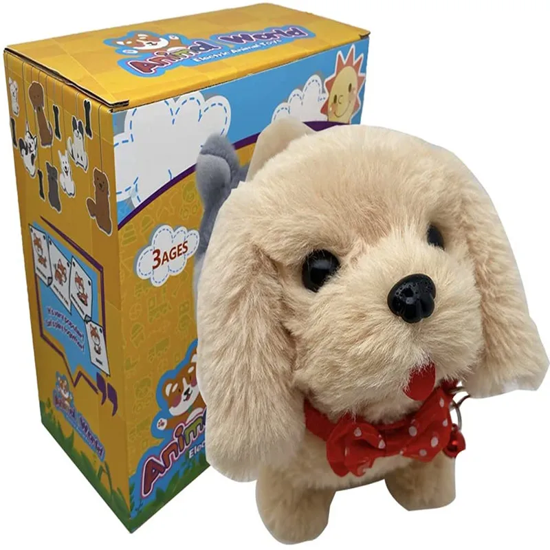 

Intelligent walking, barking, tail moving Plush electronic kindergarten children and pet toy dog electronic plush toy dog