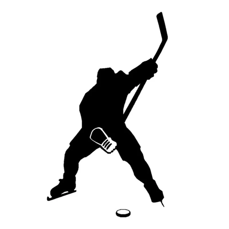 Автомобильная наклейка модная спортивная для хоккея черная/Серебряная отделка