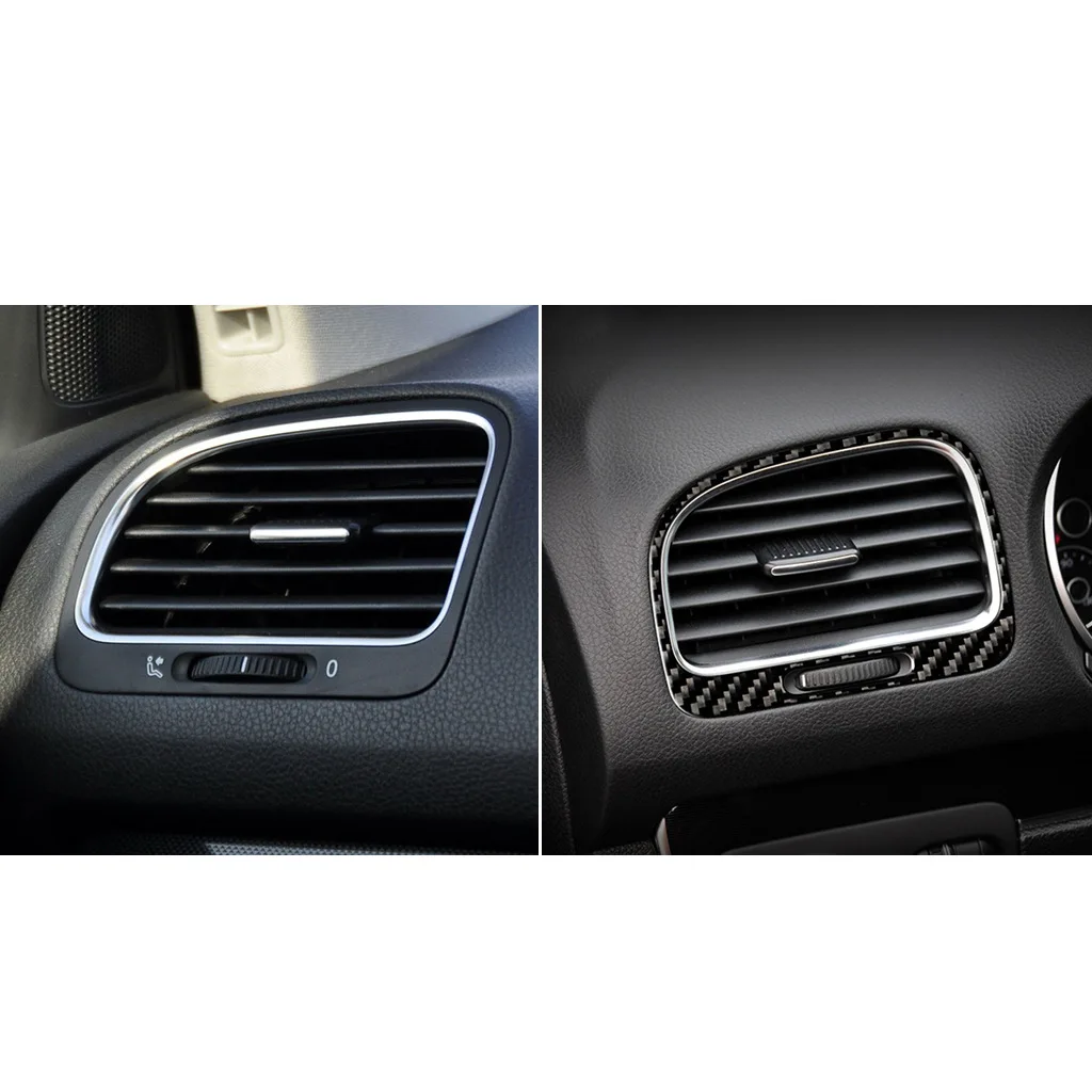 

Car Styling Carbon Fiber Steering Wheel Gear Door panel Internal Stickers For Volkswagen Golf 6 Gti R MK6 Accessories LHD RHD