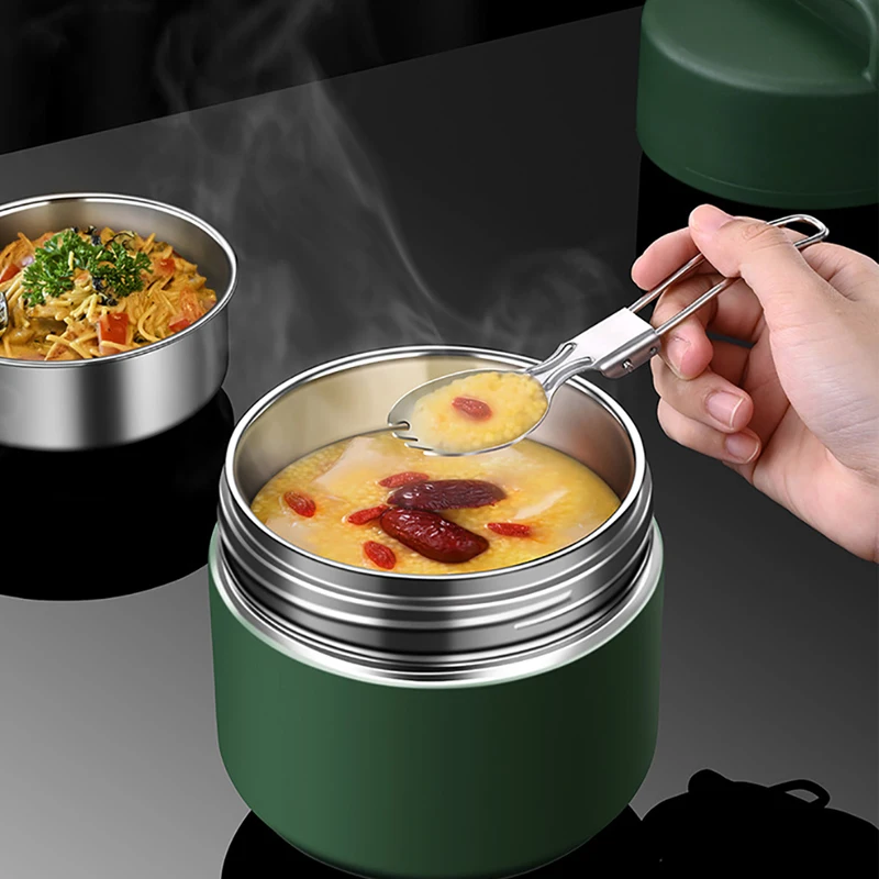 Ланч-бокс из нержавеющей стали 1300 мл с ложкой | Дом и сад