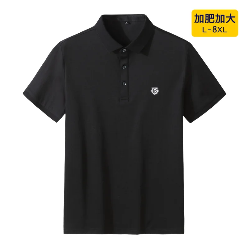 

Fatten men's Plus Size summer T-shirt fat business casual short sleeve men's Polo Shirt
