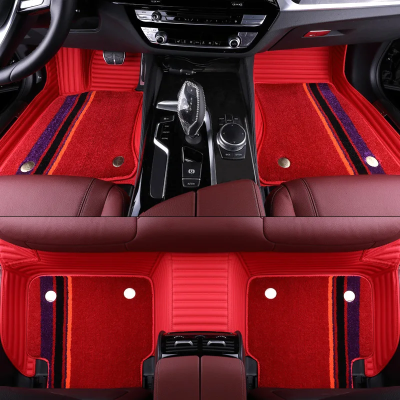 red Автомобильные коврики на заказ для Volvo, все модели s60, s80, c30, s40, v40, v60, v70, xc60, xc70, xc90, 3D автомобильный Стайлинг, авто аксессуары - Название цвета: red