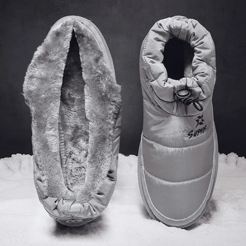 

Men's Winter Shoes Fashion Keep-warm Fur Boots Non-slippery Snow Boots Camping Hiking Casual Shoes for Men Outdoor Warm Shoes