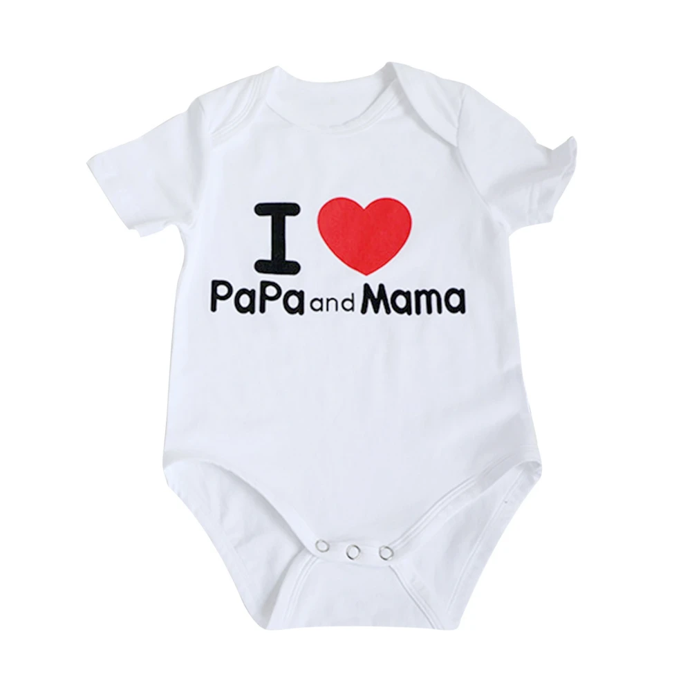 

Summer I Love Mama Papa Printed Tshirts Baby Boy Girl Clothes Family Matching Outfits