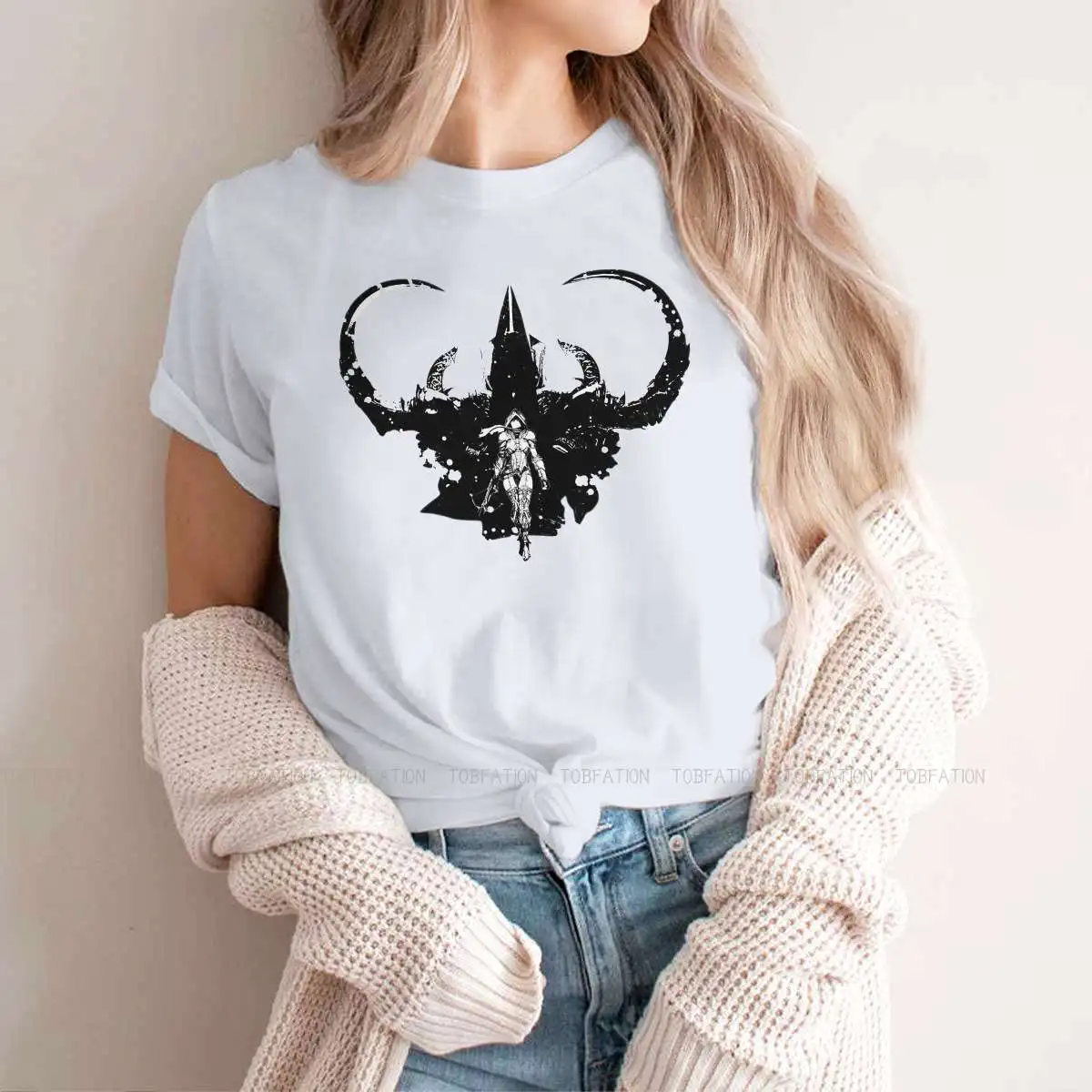 

Diablo Tristram Evils Game Girls T Shirt The Reaper Female Tops Harajuku Funny Tees Ladies 5XL Oversized Tshirt