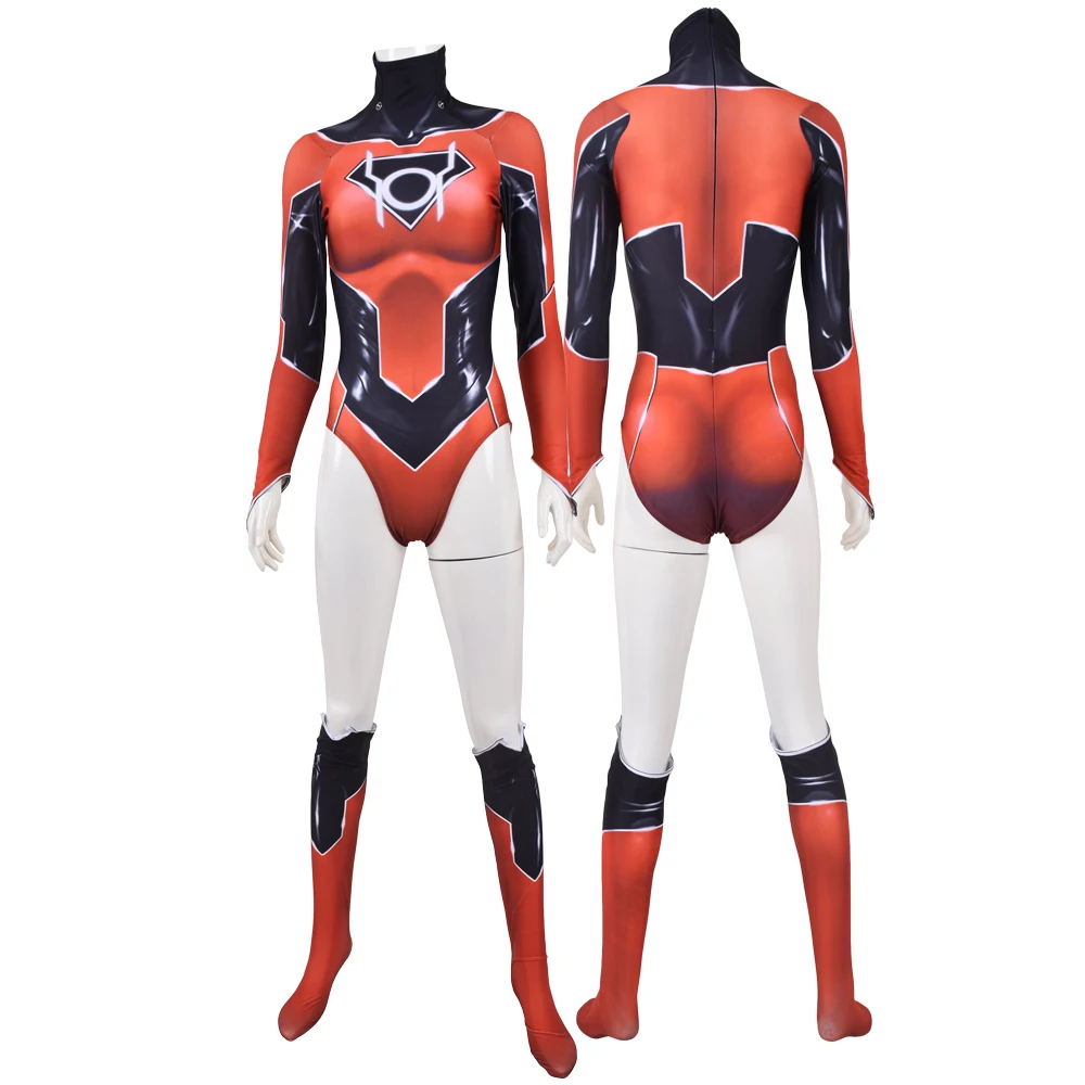 

Halloween Red Lantern Cosplay Costume Zentai Bodysuit Superhero Suit Female Green Lantern Jumpsuit Adults Kids
