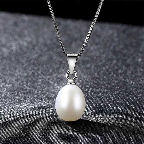 

Fashion Simple Pearl Necklace Pendant Lady Necklace Melon Seed Pendant Elegant Girl Charm Jewelry Anniversary Girlfriend Gift