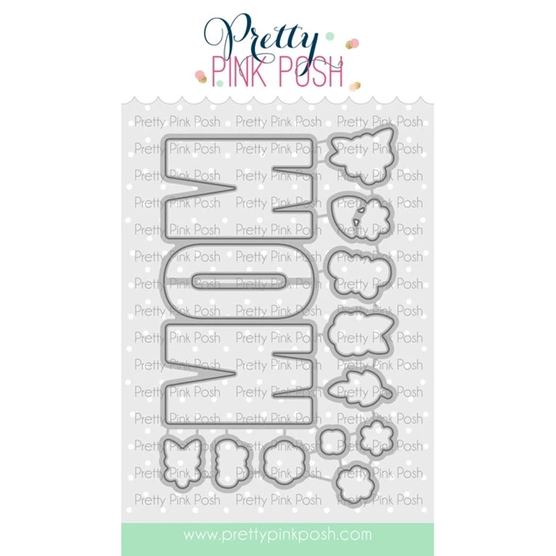 

MOM Mothers Day Letters Rubber Stamps and Metal Cutting Dies for Scrapbooking Craft Stencil Card Making Album Sheet Decoration