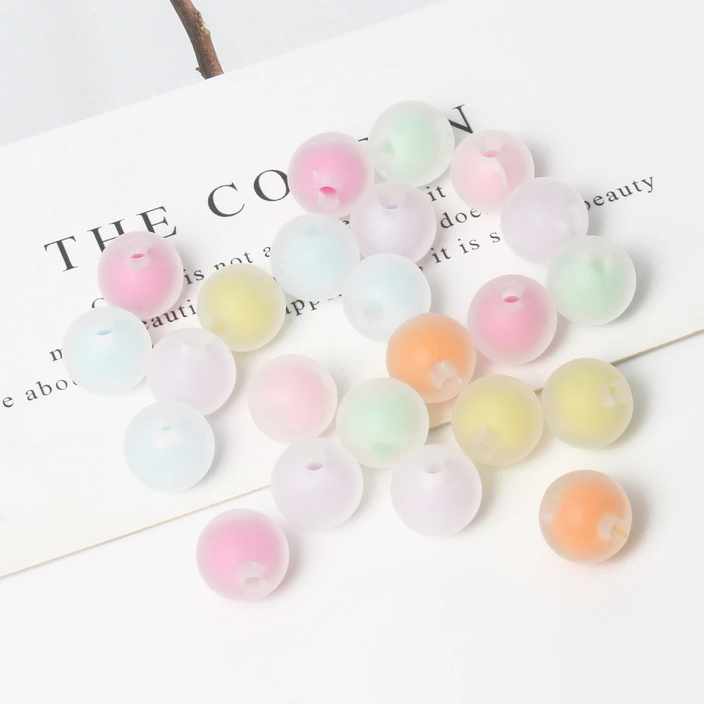 

10x9mm Mixed Dull Polish Matte Round Acrylic Ball Beads Loose Spacer Beads For Jewelry Making Diy Bracelet Necklace Accessories
