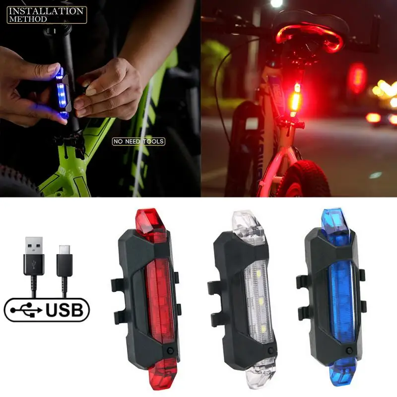 

LED USB Rechargeable Bike Rear Light LED Bicycle Rear Tail Light Mountain Bicycle Lamp Waterproof Light Bicycle Accessories