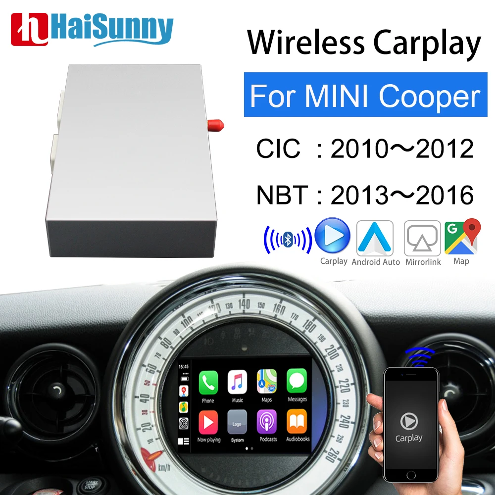 

Wireless Carplay For MINI Cooper 2010-2016 Support CIC NBT System Android Auto iOS Mirror Link GPS Navigation Car play Interface