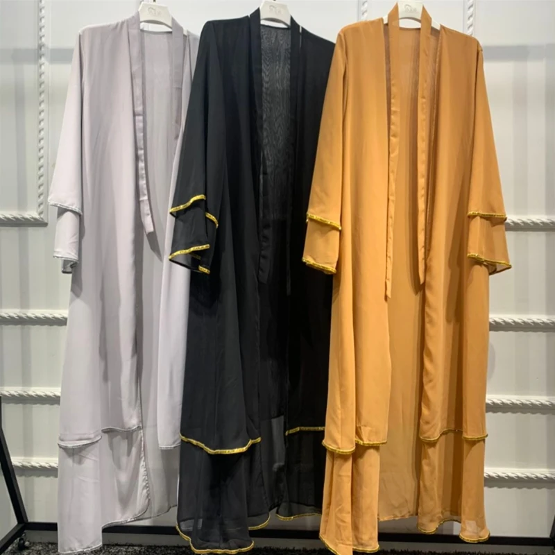 Рамадан ИД абайя Дубай Турция кимоно кафтан ислам одежда для женщин модное