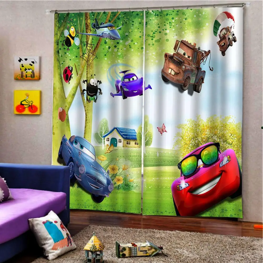 

Custom 3D Drapes Blackout 3D Curtains For Living Room Bedroom cartoon car Kids Room Curtains