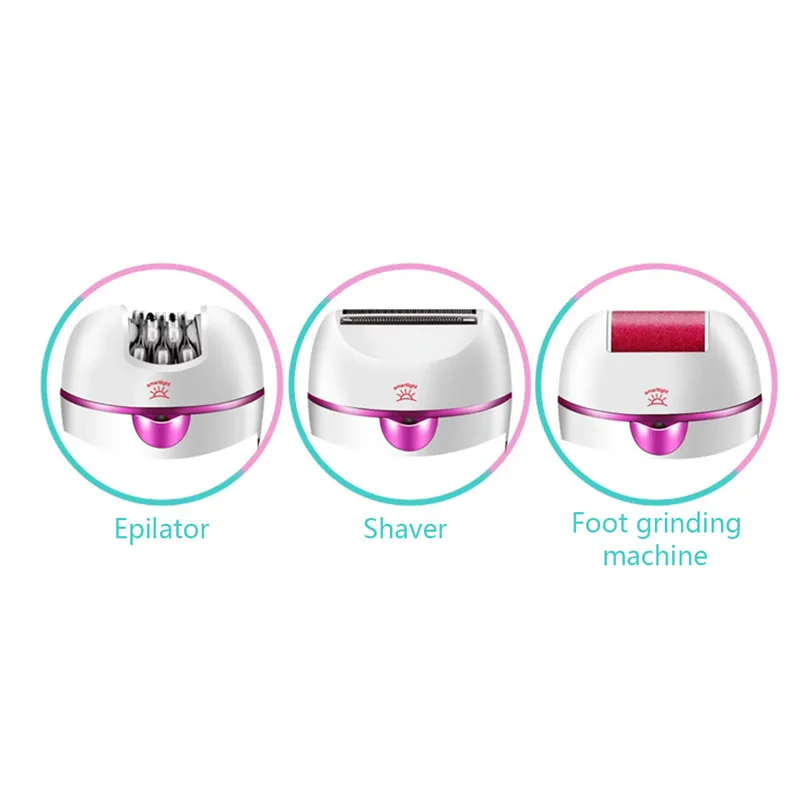 Women Epilator 3 In 1 Lady Shaver Painless USB Charge For Total Face And Body Hair Eyebrow Trimmer