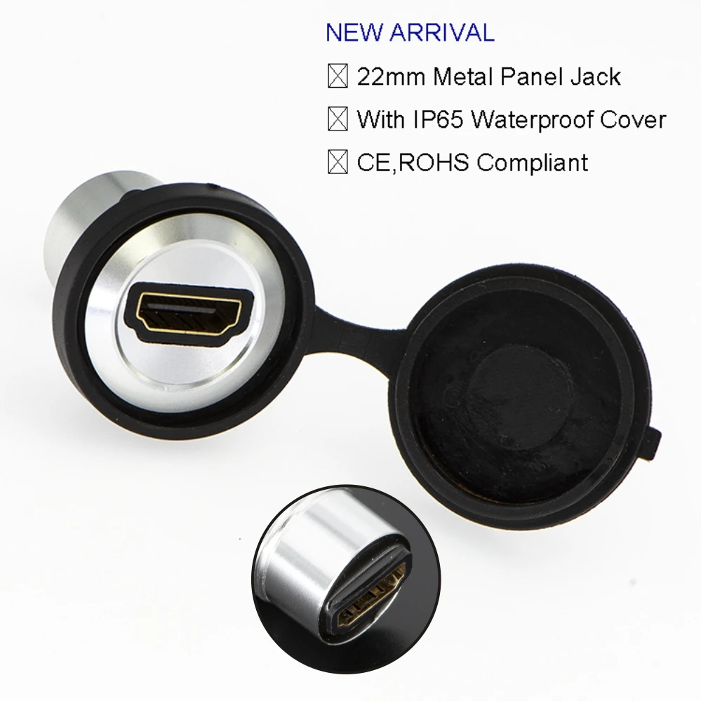 Металлический панельный разъем HDMI диаметр монтажа 22 мм|usb connector|usb female connectorusb |