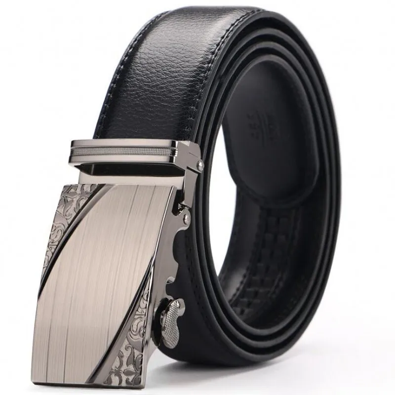 

Мужской дизайнерский ремень из натуральной кожи с автоматической пряжкой, Модный деловой Повседневный ремень, популярный мужской роскошны...