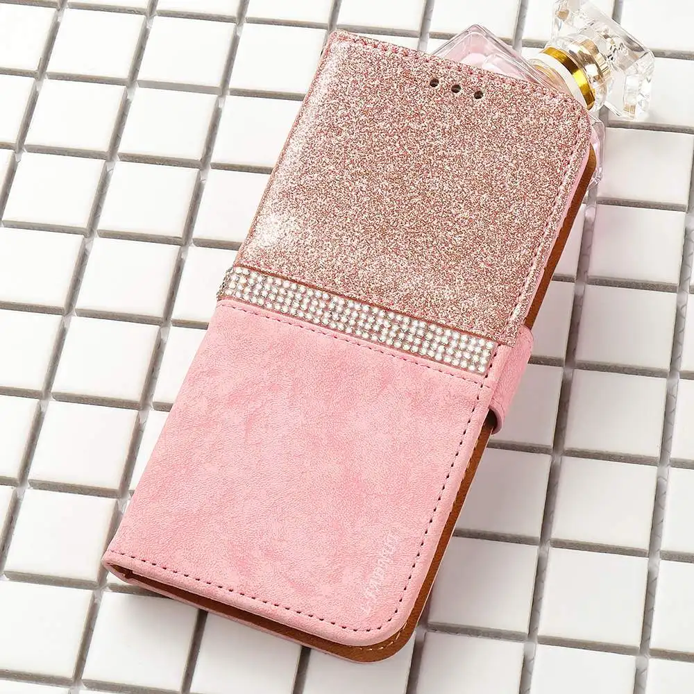 Rose gold L-FADNUT для huawei P20 P30 mate 20 Lite Pro Чехол роскошный блестящий флип-кошелек кожаный чехол-держатель для huawei P10 P9 P8 Lite - Цвет: Rose gold