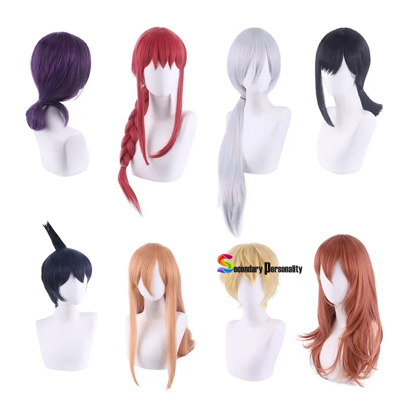 

Парик для мужчин и женщин с цепной пилой, парики для косплея из фиолетовых, золотых, черных волос, макима, денджи, ЦЮСИ, power, хаякава, Аки, хигашияма, кобени