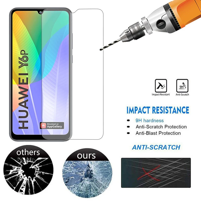 

3pcs protective glass for huawei y6p 2020 glass for huawei y6p 2020 y6 p med-lx9 6.3'' hwawei y6p film screen protector safety