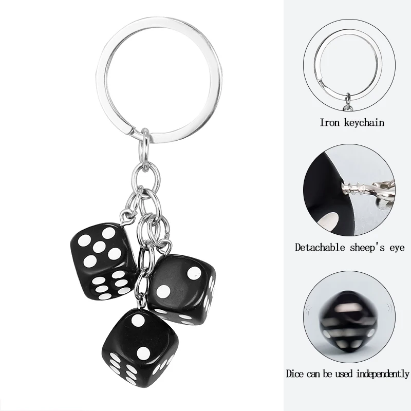 1Piece Multi-color Keychain Key Chain Keyring Personality Removable Resin Dice（3 combination） Game Bag Keychains Unique Trinket - купить