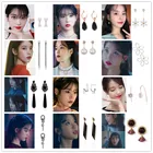 33 стиля корейские звезды МЕ Druna Hotel Lee Ji Eun женские блестящие серьги в стиле ретро серьги-капли Подвеска для вечернего платья ювелирные изделия