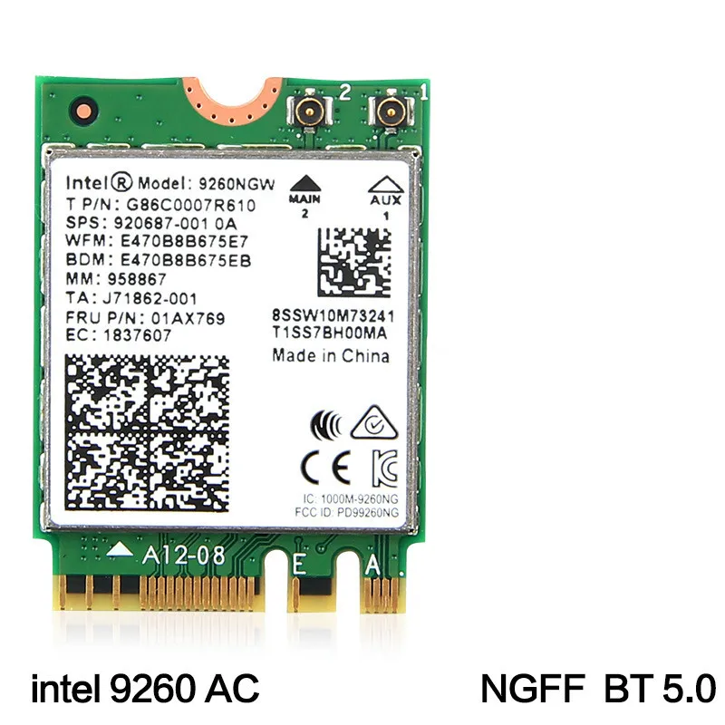 Двухдиапазонный беспроводной AC 9260 для Intel 9260NGW NGFF 802.11Ac 1730 Мбит/с 1 73 Гбит/с Wi Fi +