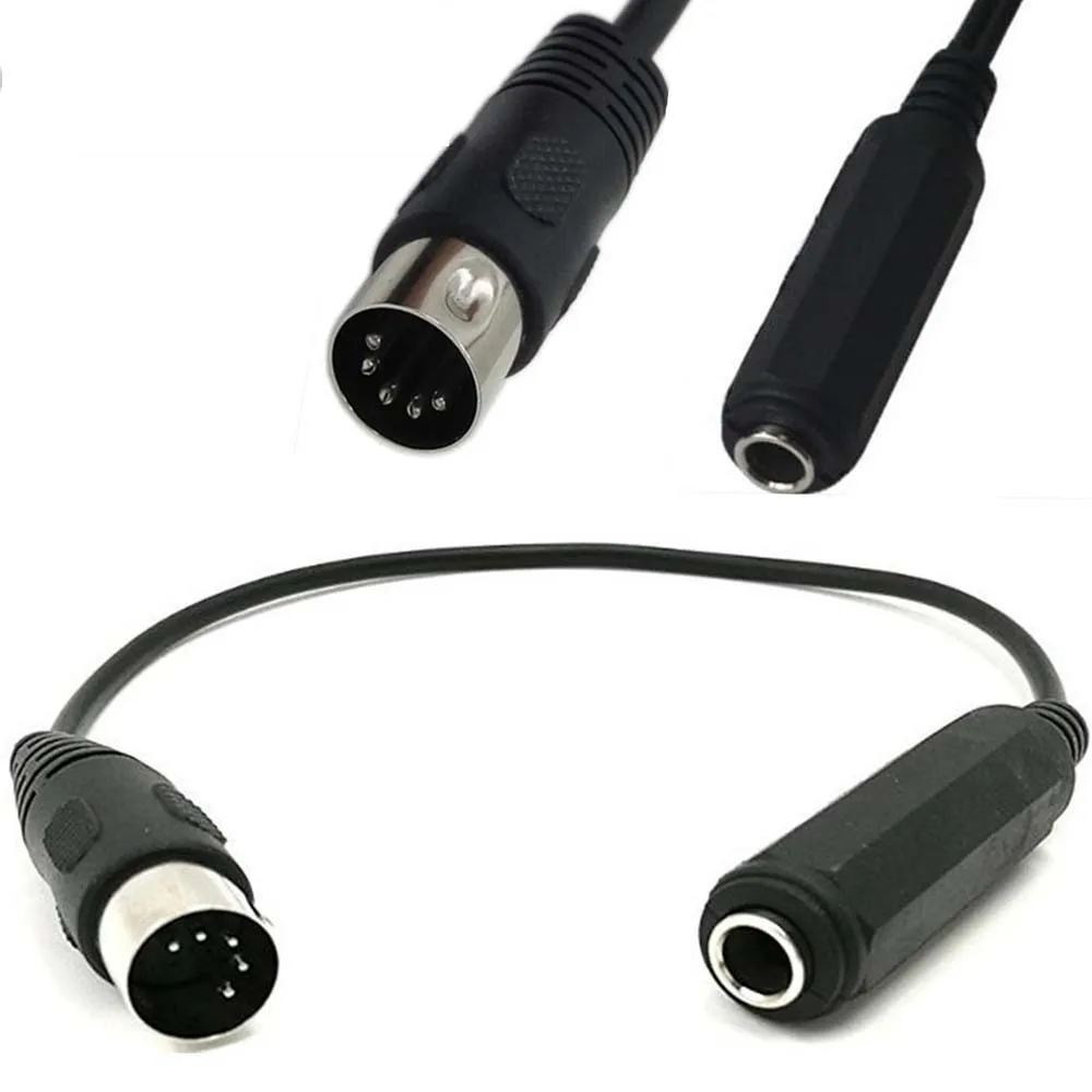 

6.35 audio plug to MIDI 5-pin adapter cable microphone audio output MIDI 5-pin DIN5P 0.3M