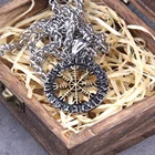 Дорожный знак ожерелье-Компас талисман Viking Старший ФУТАРК кулона Valknut языческий амулет вегвизир скандинавский, норвежский подарок