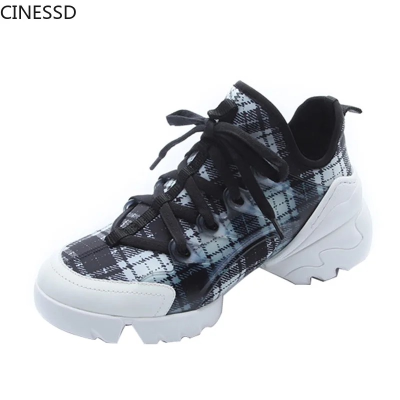 

Women Plaform Sneakers Height Increasing Spring Summer Autumn Woman Leather Vulcanize Shoes Ladies Lace-up Shoes Female Shoes