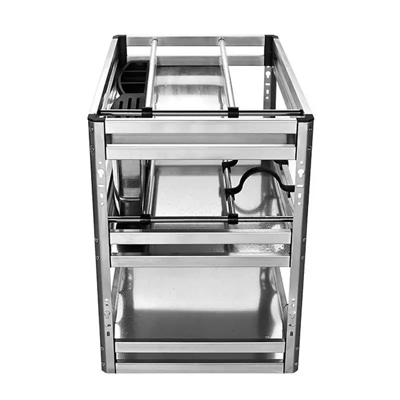 rack organizer pantries cestas corredera almacenaje armario platos stainless steel cocina cuisine cozinha kitchen cabinet basket free global shipping