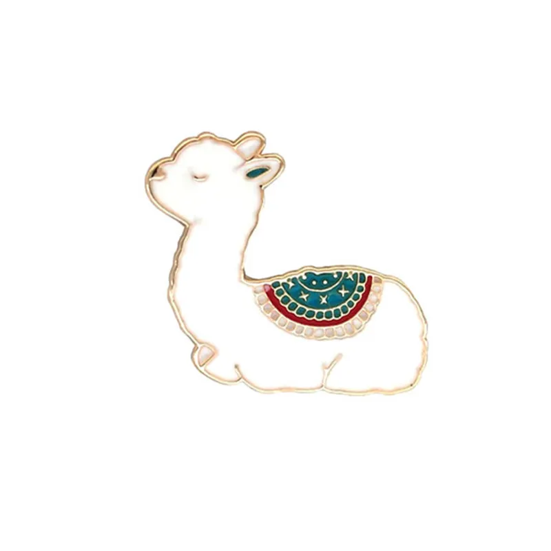 

America Camel Lapel pin Cute Llama Brooch Animal alpaca Badge Hard Enamel For Hat Bag Jeans Shirt Jewelry Girl gifts