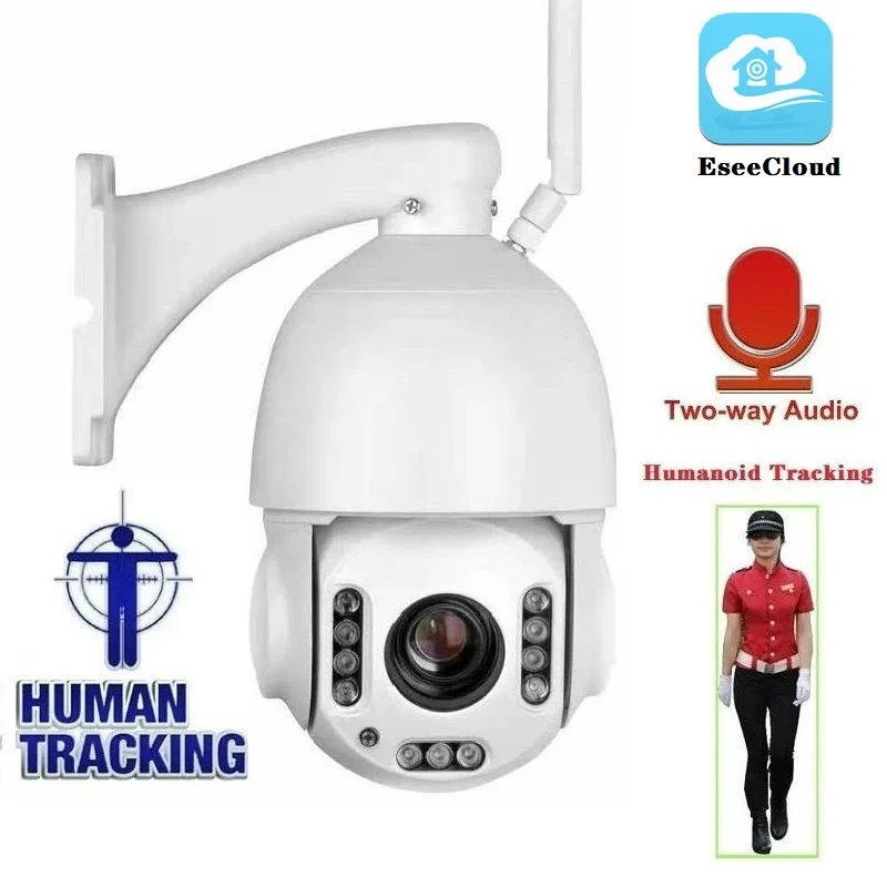 

3MP IR 60M Two Way Talk CCTV Auto Tracking PTZ WiFi IP Camera 30X Zoom Humanoid Auto Tracking WiFi PTZ Speed Dome Camera