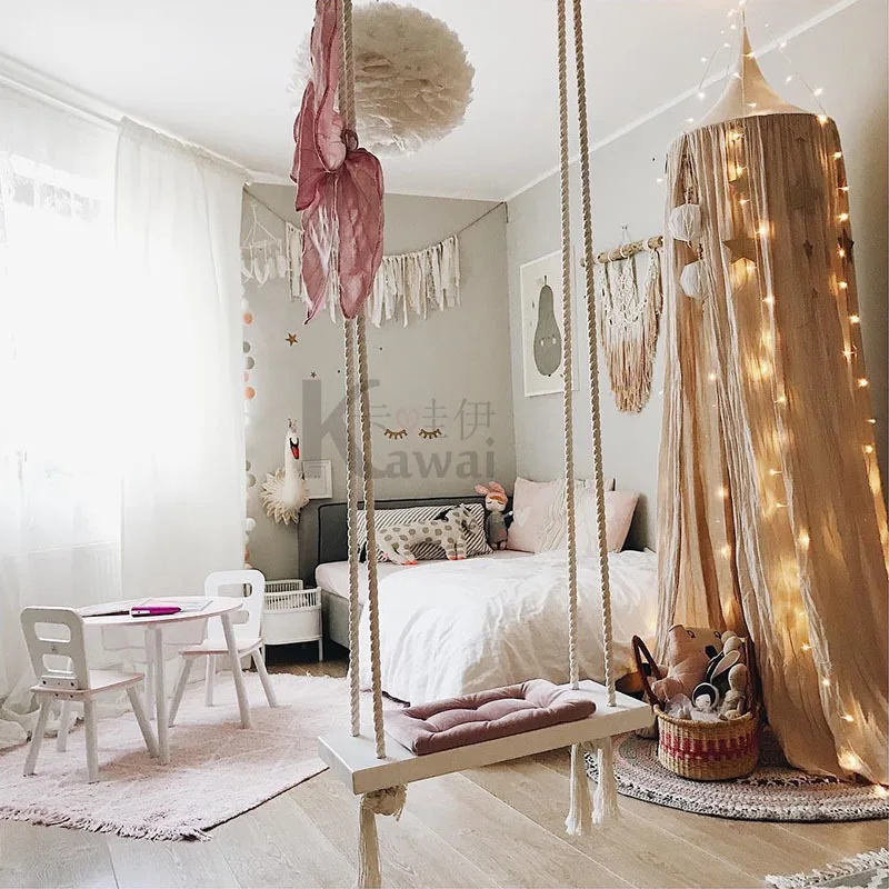 Детские качели в скандинавском стиле ручная качающаяся корзинка сиденье отлично