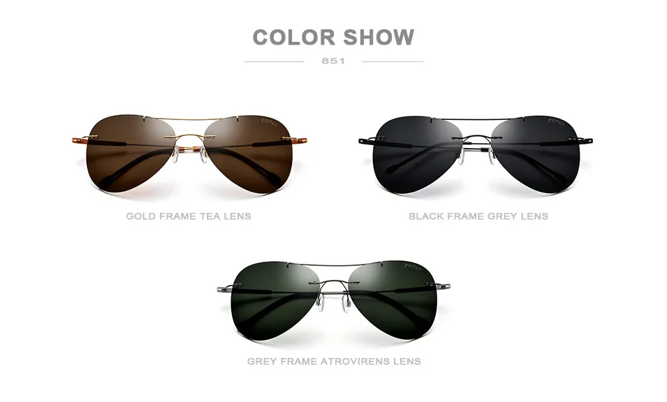 

Ultralight Rimless Titanium Alloy Unisex Rimless Polarized Sunglasses Pilot Design UV400 Retro Driving Sun Glasses Women Men