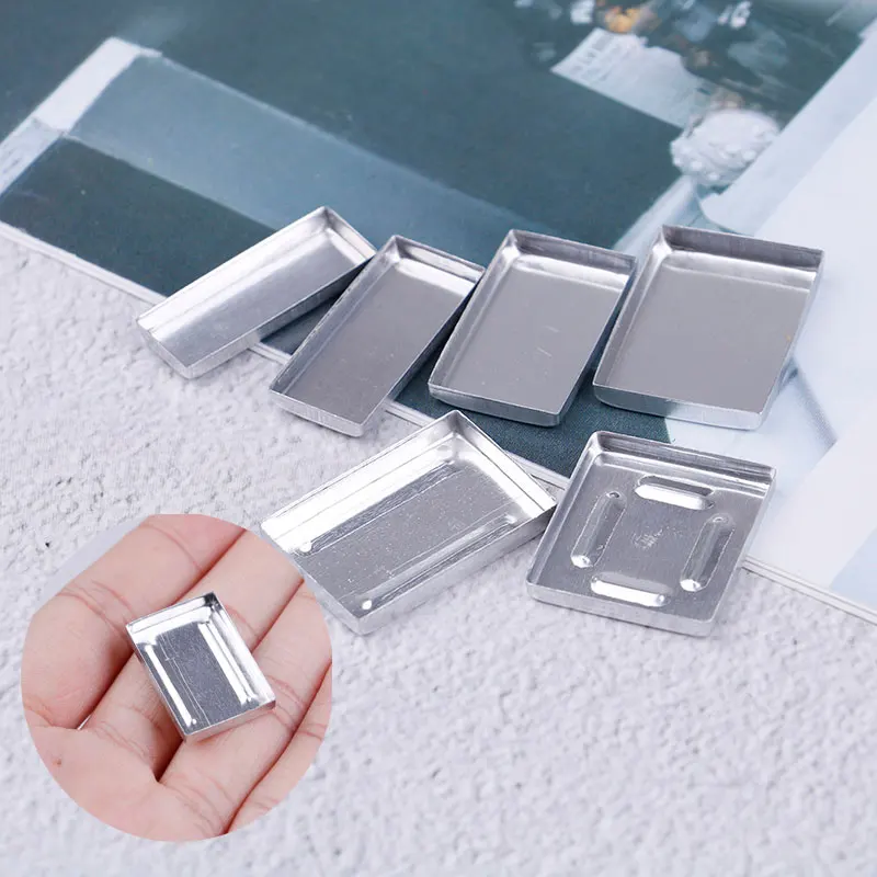 10 шт. алюминиевые квадратные пустые кастрюли для теней век Палетка пигментов