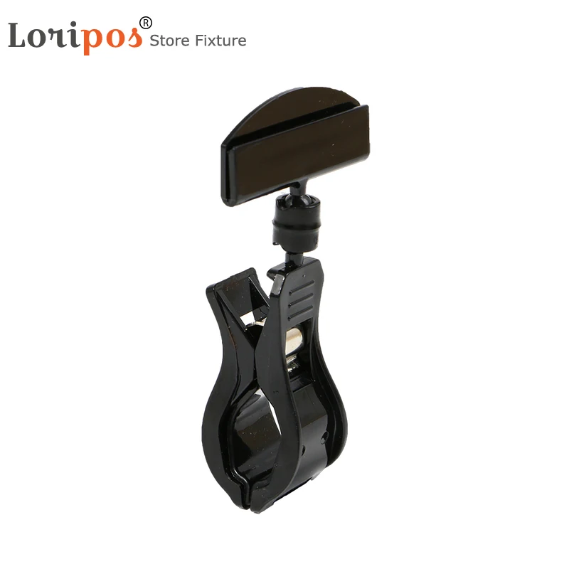 

Turnable Memo Clip Black Rotatable Label Holder Clamp Shelf Price Clip Clear Picture Photo Holder Office Paper Ticket Clip