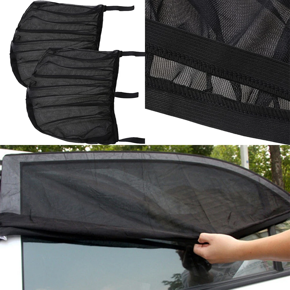 

2pc Car Side Rear Window Sun Visor Shade Mesh Cover Shield UV Protector Window Protection Film Cover Rear Window Sunshade