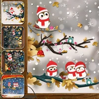 2022 christmas santa claus window stickers wall ornaments christmas pendant merry christmas for home decor happy new year