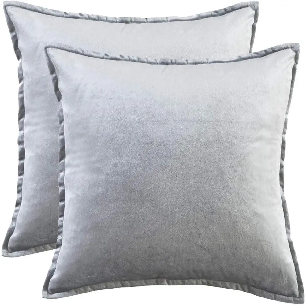 

Grey Modern Solid Cushion Covers for Sofa Couch Bed Throw Pillow Covers 45x45 Luxury Blue Velvet Square Pillowcases 50x50 30x50