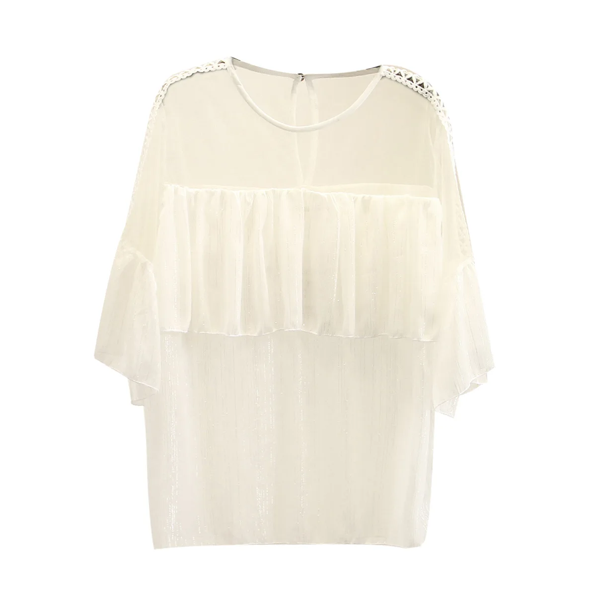 Летняя Милая женская прозрачная блузка топы оверсайз модная Свободная Женская с