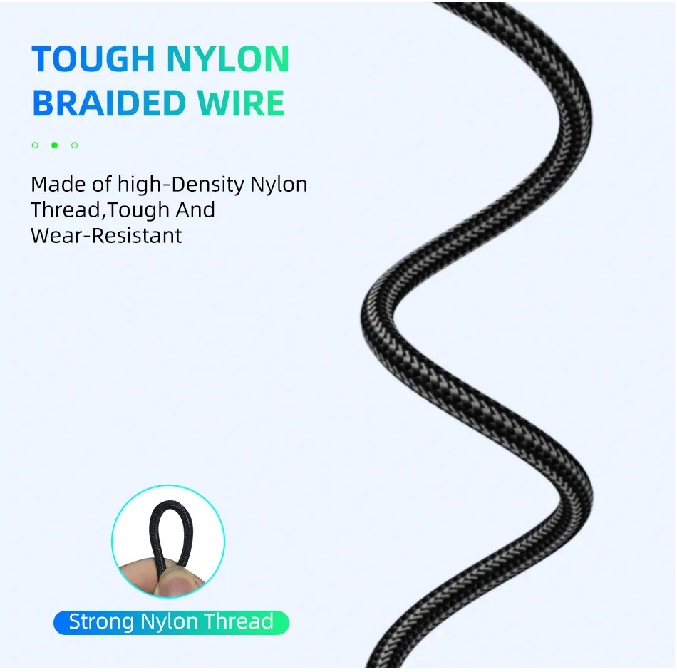 1M 2M 3M Micro USB Cable Fast Charging Data Cord Charger Adapter For Samsung S9 Xiaomi Huawei Android Phone Microusb Cable Wire