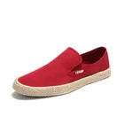 Туфли мужские парусиновые без шнуровки, удобные выразительные лоферы, Классическая обувь на плоской подошве, обувь для рыбалки, лето 2021