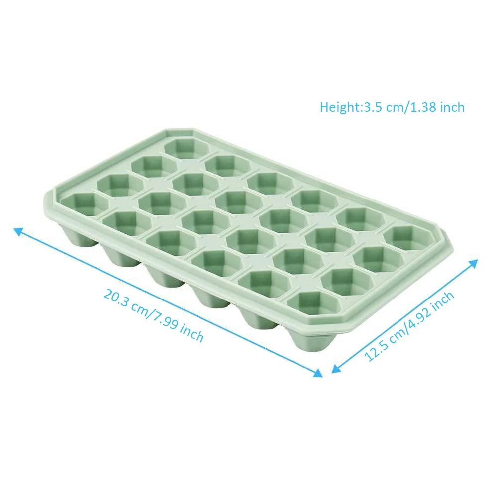 

Silicone Ice Cube Tray Easy-Release 24 Grid Ice Tray Mold Easy Release with Non-Spill Lid for Pudding Bar Kitchen Accessories